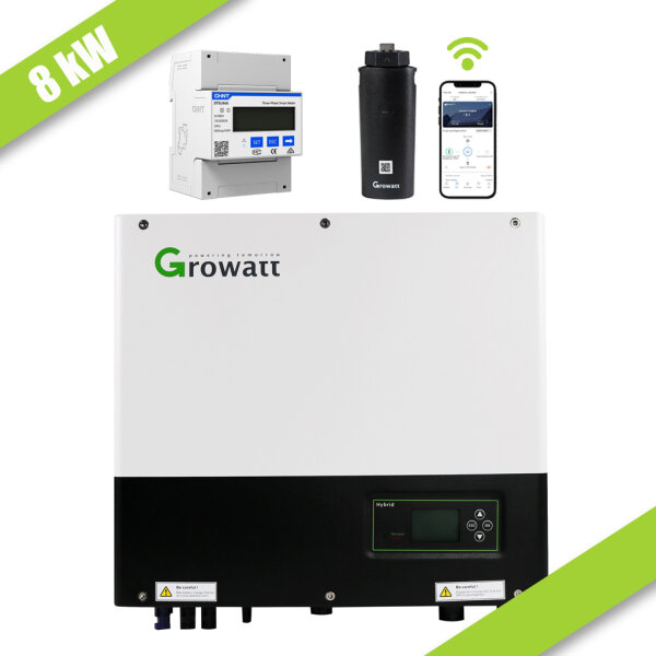 GROWATT® 8kW 3PH Hybrid Wechselrichter SPH8000TL3 BH-UP – MIT Wifi und 3 Phasen Smartmeter