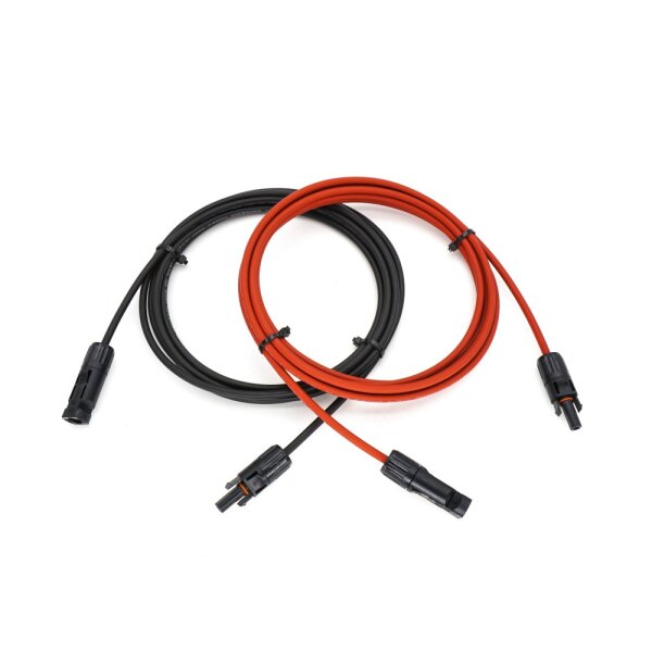 PNTECH® Solar-Verlängerungskabel DC-Verlängerungskabel 2 m*4 mm²+MC4 1500V Schwarz und Rot