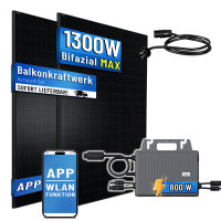 Balkonkraftwerk 2x500W Bifaziale Solarmodule mit TSUN...