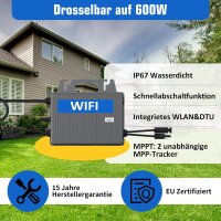 Balkonkraftwerk 1170 W / 800W Solarmodule, TSUN Mikro-Wechselrichter TSOL-MS800 mit 5m Kabel