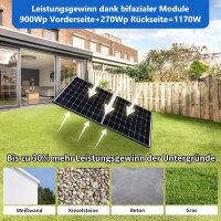 Balkonkraftwerk 2x450W Solarmodulen mit HMS800