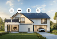 Balkonkraftwerk 1800W mit 2048W Speicher, 4x450W Glas-Glas Solarmodule mit Growatt Nexa 2000 Stromspeicher, bifazial Solarpaneele bis zu 2340W Leistung, Solaranlage Photovoltaik für Dach Haus Balkon