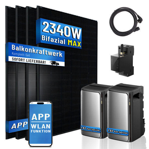 Balkonkraftwerk 1800W mit Ecoflow Ultra Speicher mit Erweiterungsakku AC Pro