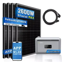 Balkonkraftwerk 2600W mit 2048W Speicher, 4x500W...