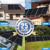 Balkonkraftwerk 2600W Solaranlage mit 4480W Speicher Marstek B2500W, 800W Marstek Micro Wechselrichter WiFi, 4x500W Vollschwarz Bifazial Solarmodule, Photovoltaik PV Anlage mit 2 Stück Speicher