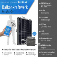Balkonkraftwerk 1300W Bifazial Solaranlage mit 800W Marstek Wechselrichter