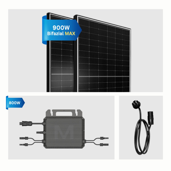Balkonkraftwerk 2x450W Solaranlage mit 800W Marstek Wechselrichter