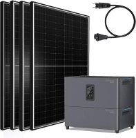Balkonkraftwerk 2340W mit Speicher Marstek Jupiter C+ 2560W, 4x450W Glas-Glas Solarmodule mit 2,56kwh Stromspeicher, Bifazial Solarpanel bis zu 2340W, Solaranlage Photovoltaik für Dach Haus Balkon