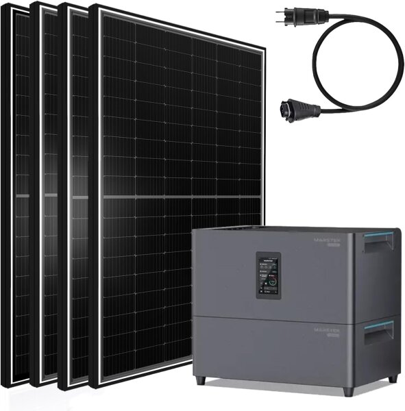 Balkonkraftwerk 2340W Bifazial  mit Speicher, Marstek Jupiter C plus mit 5.12kWh