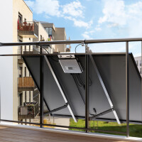 Balkonkraftwerk 2x450W Solaranlage mit 800W Ecoflow Stream Micro Wechselrichter WiFi Bluetooth, Glas-Glas Solarmodule 2X 450W Bifazial Black Frame, Photovoltaik PV Anlage für Haus Dach Terrasse Balkon