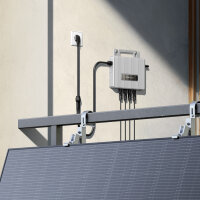 Balkonkraftwerk 2x450W Solaranlage mit 800W Ecoflow Stream Micro Wechselrichter WiFi Bluetooth, Glas-Glas Solarmodule 2X 450W Bifazial Black Frame, Photovoltaik PV Anlage für Haus Dach Terrasse Balkon