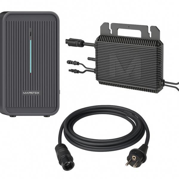 Marstek B2500-D-Black Speicher 2240Wh mit Marstek 800W Wechselrichter mit 5m AC Kabel