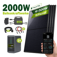 Balkonkraftwerk 4x500W mit Marstek800W Wechselrichter mit...