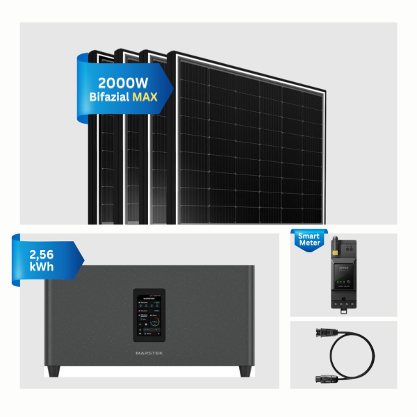 Balkonkraftwerk 2000W mit 2,56Wh Speicher Marstek Jupiter C