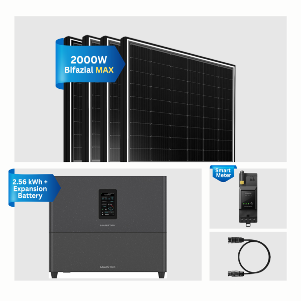 Balkonkraftwerk 2000W Bifazial  mit Speicher, Marstek Jupiter C plus mit 5.12kWh