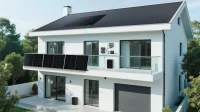 Balkonkraftwerk 2000W mit Speicher Marstek Venus A 2120Wh, 4x500W Black Frame Glas-Glas Solarmodule mit 2,12kWh Solarspeicher, bis zu 2600W Solaranlage Photovoltaik für Dach Haus Balkon