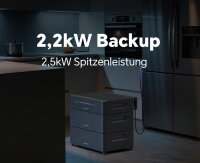 Marstek Venus D Balkonkraftwerk All-in-One Speicher 5120Wh 2,2 kW Hybrid-Wechselrichter (AC-Kopplung) mit 2 Stück 2,56 kWh Akku, bis 4 kW PV-Eingang, Notstromfunktion, Solarspeicher IP65
