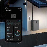 Balkonkraftwerk 1800W mit Speicher Marstek Jupiter C+ 2560W, 4x450W Glas-Glas Solarmodule mit 2,56kwh Stromspeicher, Bifazial Solarpanel bis zu 2340W ohne Smart Meter