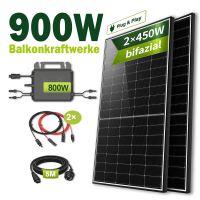 Balkonkraftwerk 900W Solaranlage mit Marstek 800W...