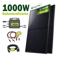 Balkonkraftwerk 1000W Solaranlage mit 800W Marstek...