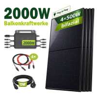 Balkonkraftwerk 2000W  Komplettset mit 4*500Wp Bifaziale...