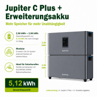 Marstek® Jupiter C Plus 5,12 kWh Premium Autarkie-Set | 2000W Bifazial Glas-Glas Modulen (ohne Smart Meter)
